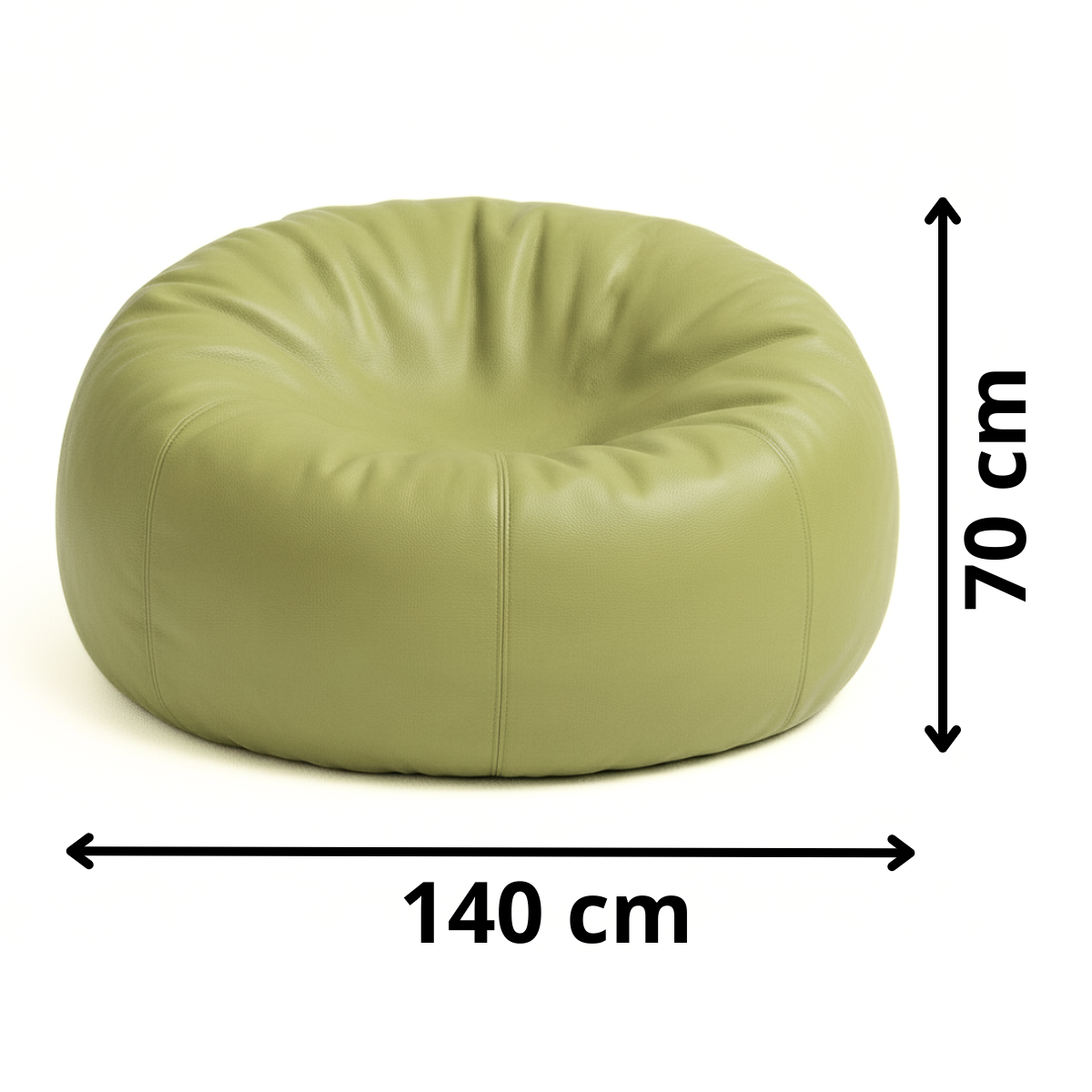 Sedežna vreča iz eko usnja žogica olivno EMI