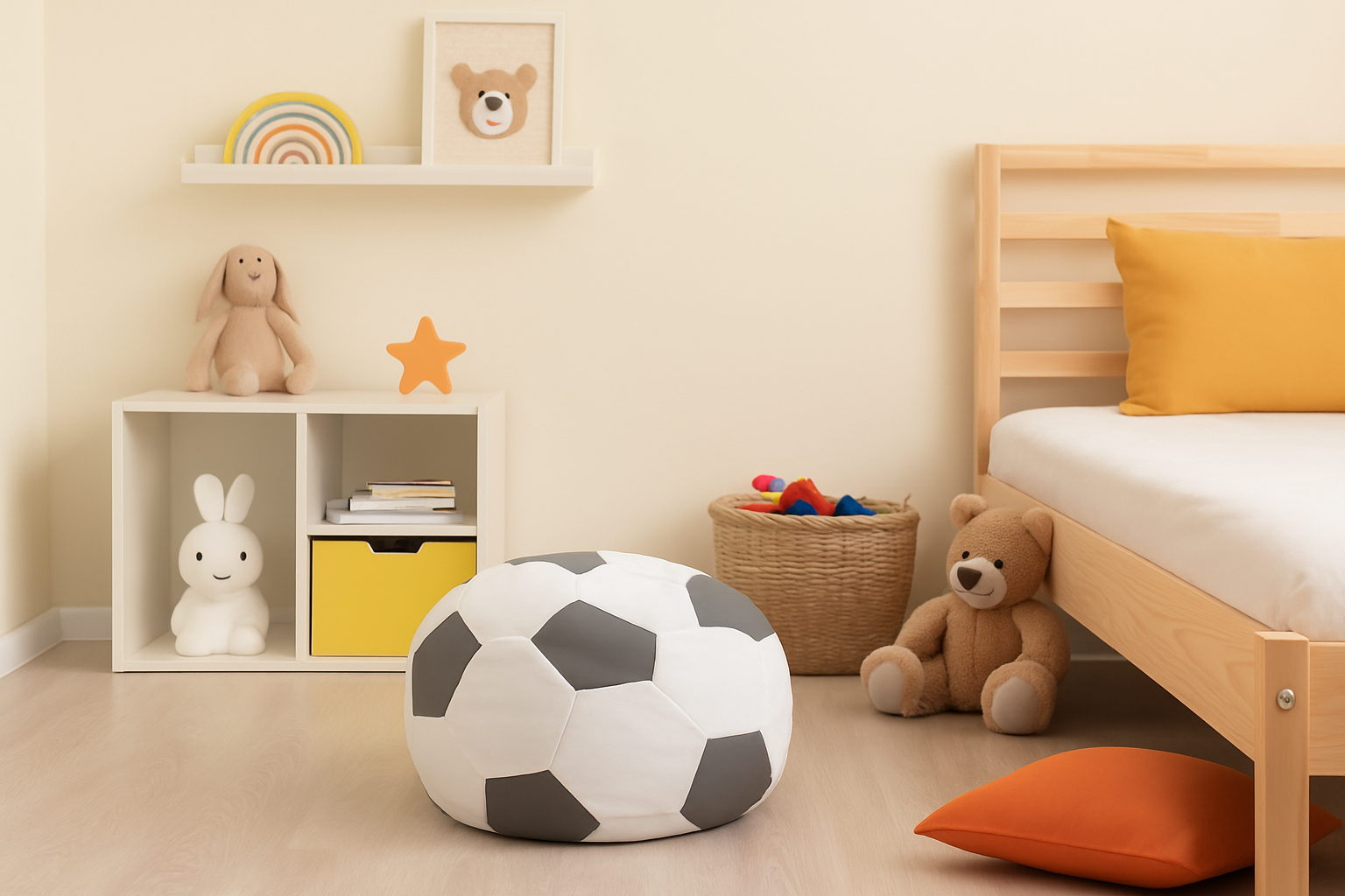 sedaci vak futbalova lopta bielosiva