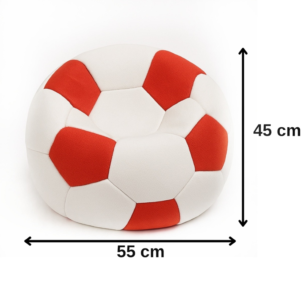 Sedací vak futbalová lopta malá bieločervená EMI
