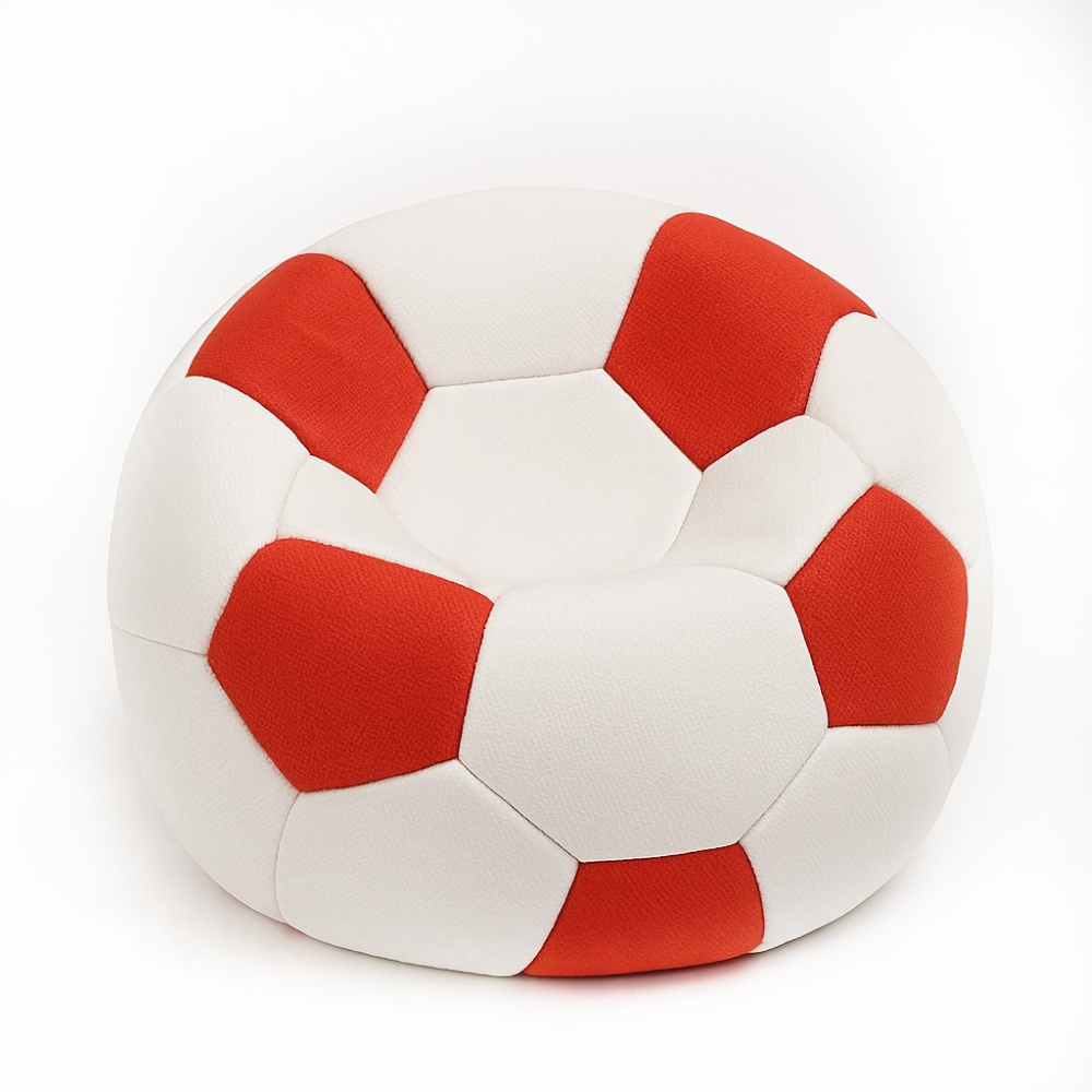 Sedací vak futbalová lopta malá bieločervená EMI
