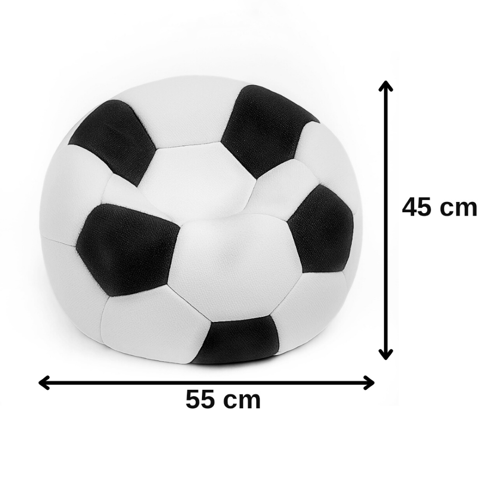 sedaci vak futbalova lopta bielocierna