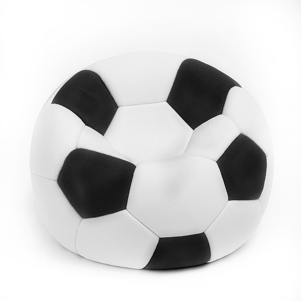 Sedací vak futbalová lopta malá bielo-čierna EMI