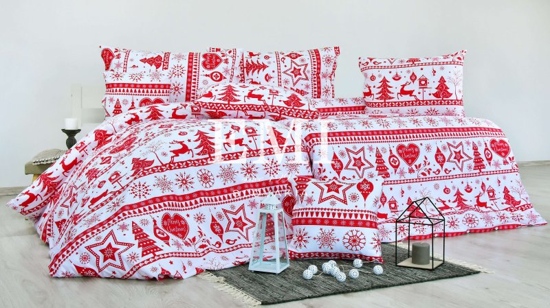 bombažne božične posteljnine